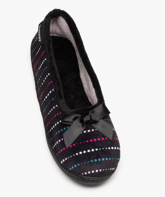 Chaussons femme ballerines en velours à pois - Isotoner vue5 - ISOTONER - GEMO