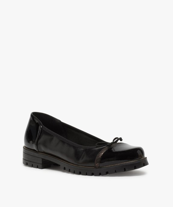 Ballerines femme confort à semelle crantée et détails vernis vue2 - GEMO (CONFORT) - GEMO