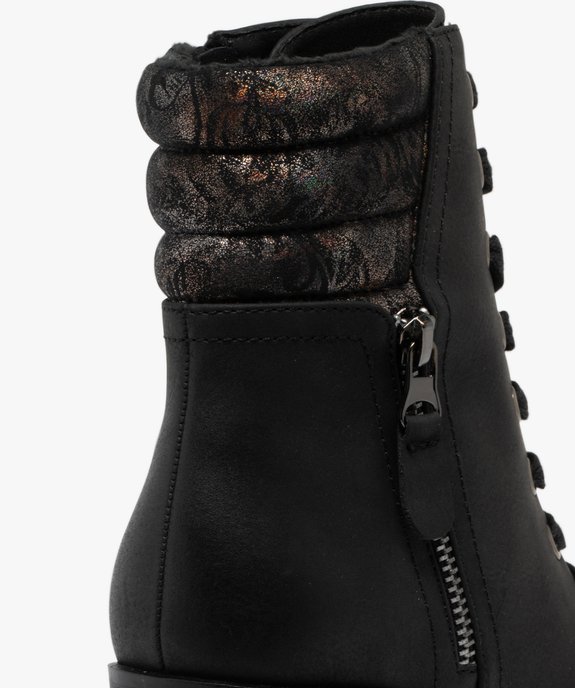 Boots femme à talon avec col matelassé et pailleté à motifs vue6 - GEMO(URBAIN) - GEMO