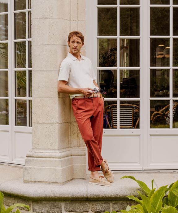 Pantalon à pinces en coton et lin homme vue6 - GEMO (HOMME) - GEMO