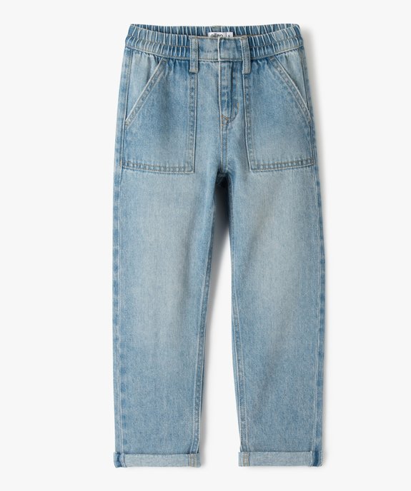 Jean garçon coupe straight à taille élastiquée vue1 - GEMO (ENFANT) - GEMO