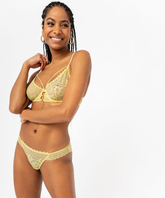 Soutien-gorge corbeille en dentelle fleurie et liens femme - GEMO(HOMWR FEM) Soutien-gorge corbeille en dentelle fleurie et liens femme vue4 - GEMO(HOMWR FEM) - GEMO
