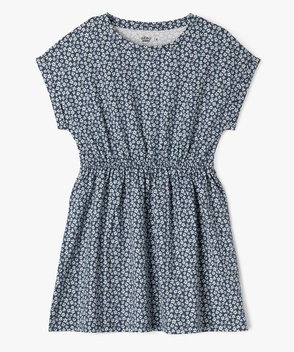 Robe à manches courtes imprimée en coton fille vue1 - GEMO 4G FILLE - GEMO