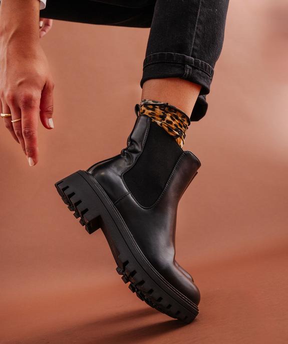 Boots crantés avec élastique latéral femme - 5 Miles vue1 - 5 MILES - GEMO