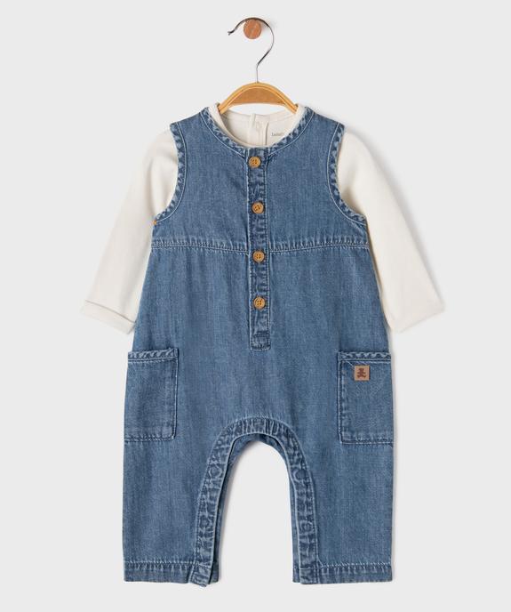 Ensemble bébé garçon : salopette en jean et body - LuluCastagnette vue1 - LULUCASTAGNETTE - GEMO