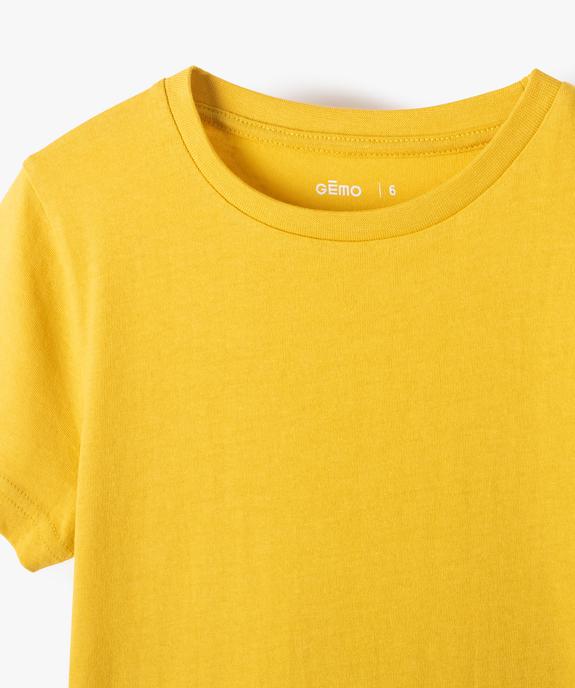 Tee-shirt à manches courtes en coton uni garçon vue2 - GEMO (ENFANT) - GEMO