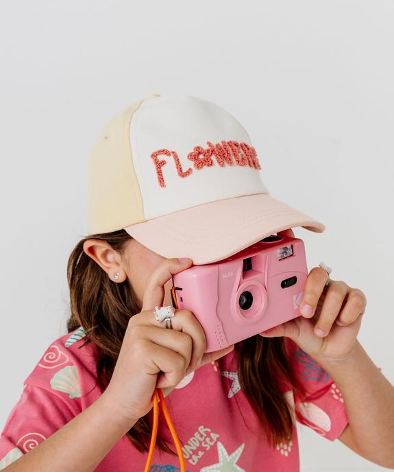 Casquette tricolore avec inscription en maille bouclette fille vue1 - GEMO 4G FILLE - GEMO