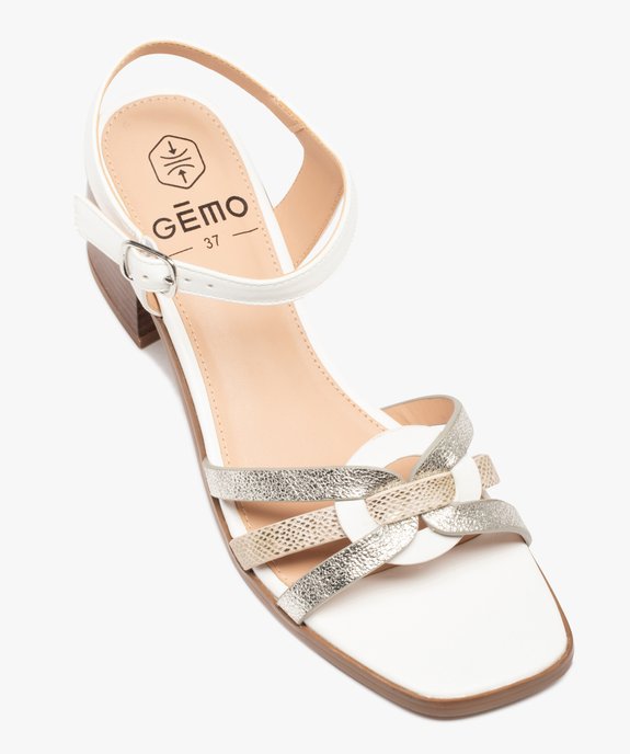 Sandales femme à talon carré et brides entrelacées vue5 - GEMO(URBAIN) - GEMO
