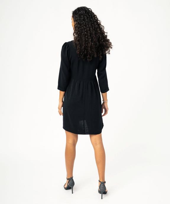 Robe manches 3/4 en crêpe fluide femme vue3 - GEMO(FEMME PAP) - GEMO
