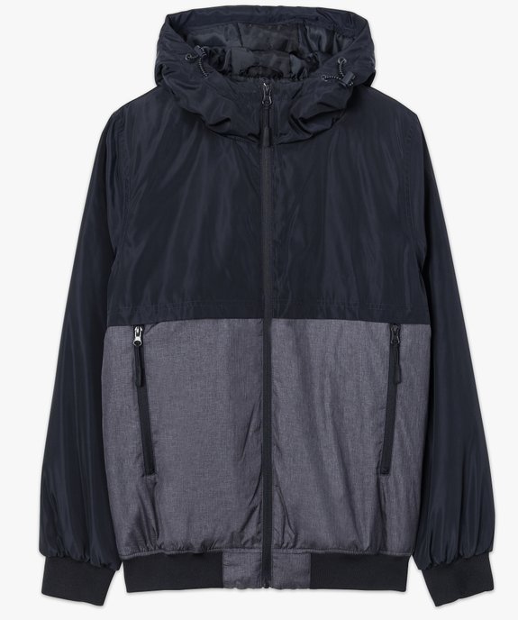 Blouson homme bicolore à capuche vue4 - GEMO (HOMME) - GEMO