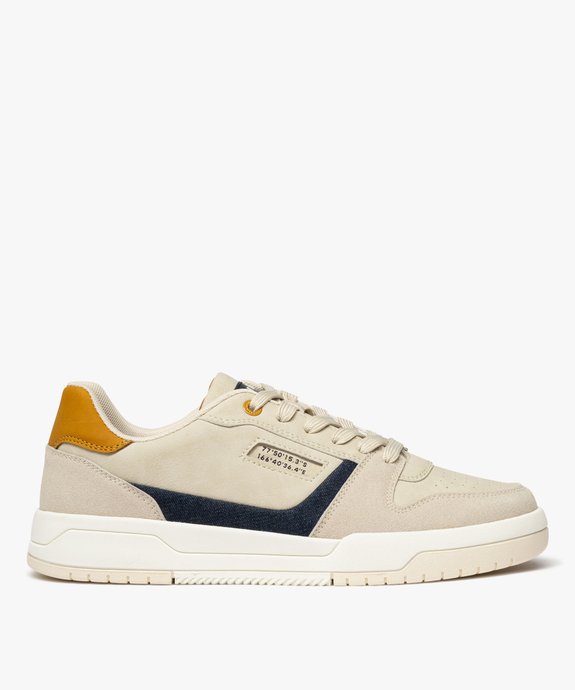 Baskets basses à lacets dessus perforé homme  vue2 - URBAN STEPS - GEMO