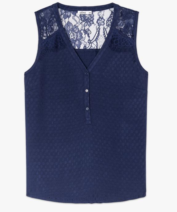Blouse femme unie sans manches avec dentelle dans le dos vue4 - GEMO(FEMME PAP) - GEMO