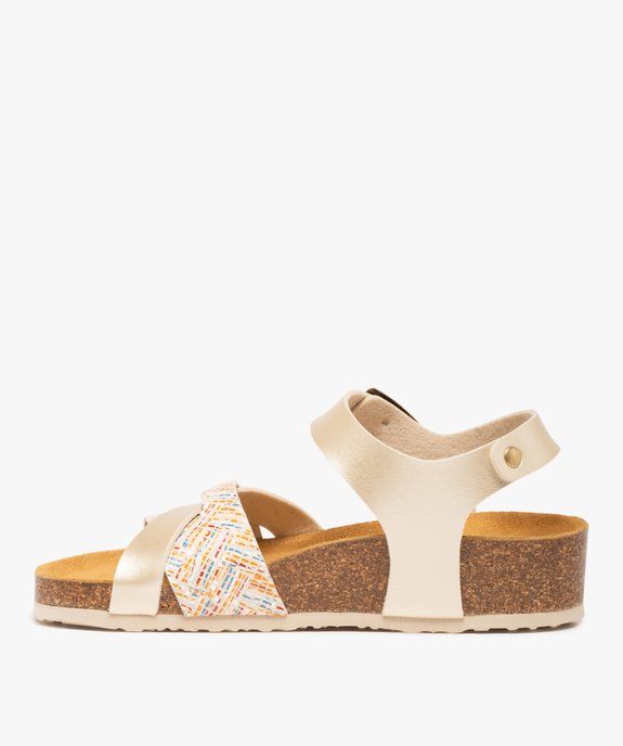 Sandales femme à semelle liège et brides fantaisie vue3 - GEMO (CASUAL) - GEMO