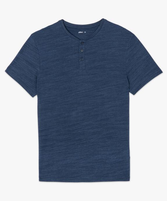 Tee-shirt à manches courtes et col tunisien homme vue4 - GEMO (HOMME) - GEMO