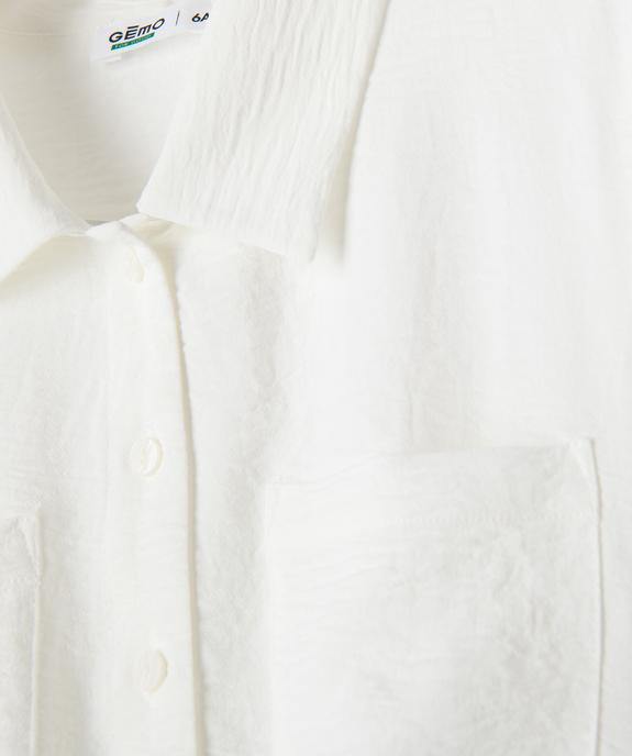 Chemise manches courtes coupe courte en crêpe froissé fille vue2 - GEMO 4G FILLE - GEMO