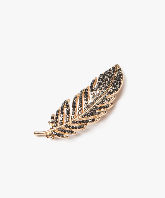 Broche femme forme feuille à strass vue1 - GEMO (ACCESS) - GEMO
