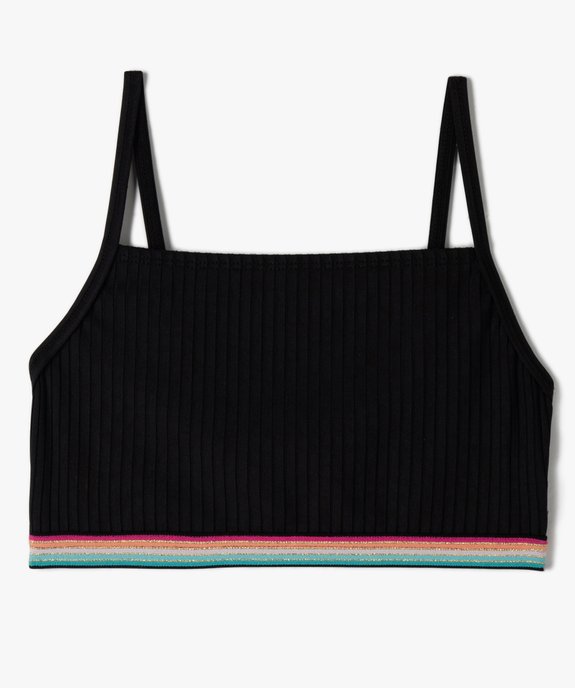 Haut de maillot de bain fille brassière à rayures multicolores vue1 - GEMO (JUNIOR) - GEMO