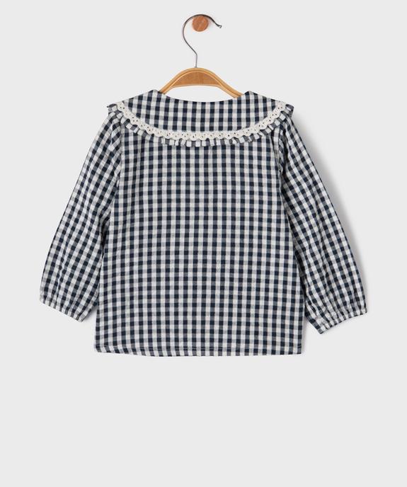 Blouse manches longues en coton vichy et col Claudine bébé fille - LuluCastagnette vue3 - LULUCASTAGNETTE - GEMO