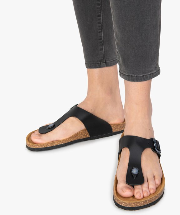 Mules femme à talon plat avec large bride en T unie vue1 - VALENTINA BALDANO GEMO FORGOOD - GEMO