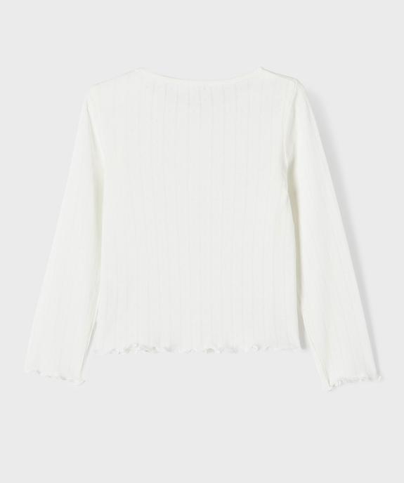 Tee-shirt manches longues finitions froncées fille vue4 - GEMO 4G FILLE - GEMO