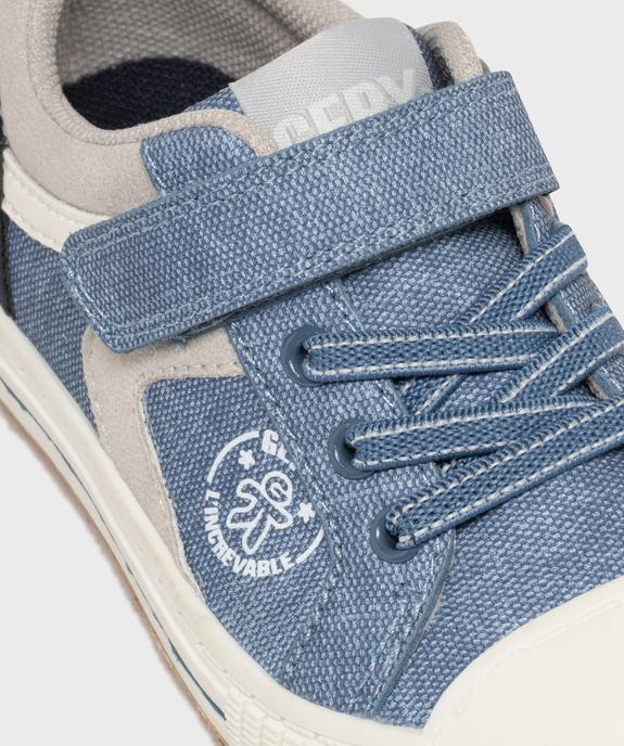 Baskets à scratch aspect toile denim garçon - Gepy vue6 - GEPY - GEMO