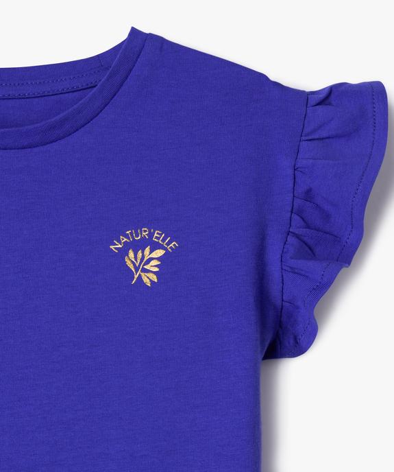 Tee-shirt à manches courtes avec volants fille vue2 - GEMO (ENFANT) - GEMO