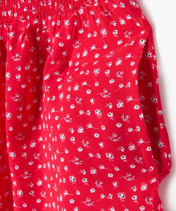 Combishort à motifs fleuris avec détails froncés fille vue2 - GEMO 4G FILLE - GEMO