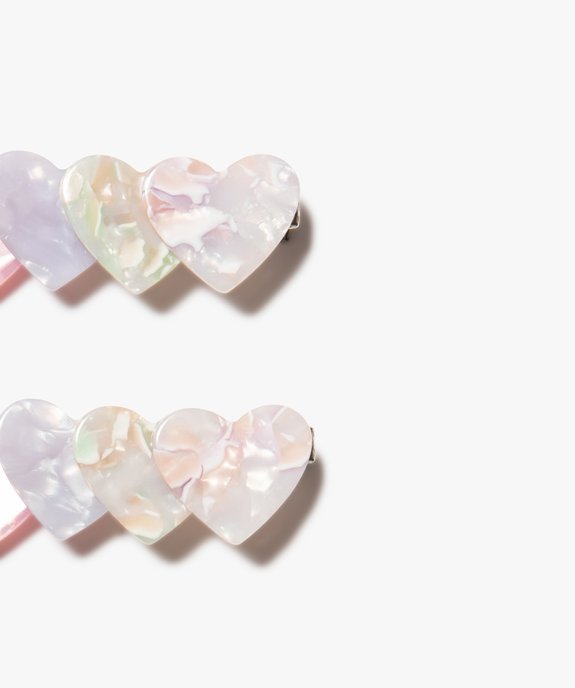 Pinces à cheveux fille avec motif cœurs nacrés (lot de 2) vue2 - GEMO (ACCESS) - GEMO