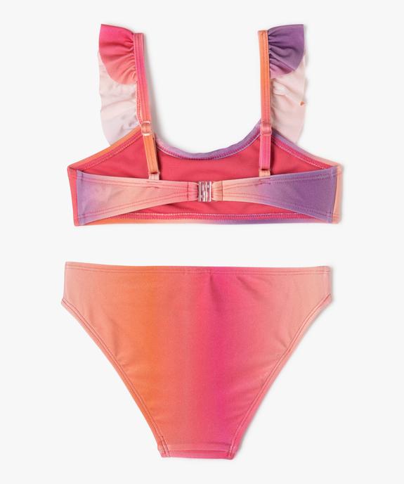 Maillot de bain deux pièces avec volant fille vue3 - GEMO 4G FILLE - GEMO