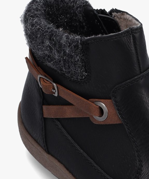 Boots confort femme à talon plat et col en maille vue6 - SOFTRELAX - GEMO