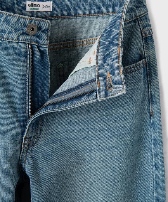 Jean straight en denim 100% coton fille vue3 - GEMO 4G FILLE - GEMO