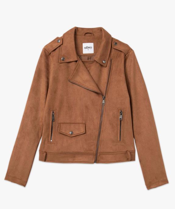 Blouson esprit motard en suédine femme vue4 - GEMO(FEMME PAP) - GEMO