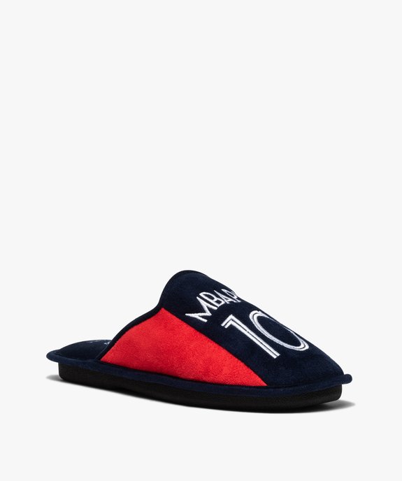 Chaussons homme mules plates en velours - Mbappé vue1 - FFF - GEMO