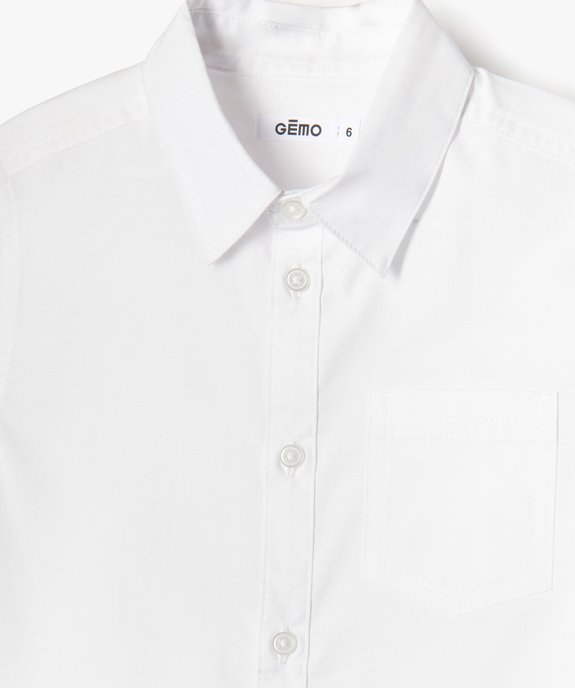Chemise à manches courtes avec poche poitrine garçon vue2 - GEMO (ENFANT) - GEMO