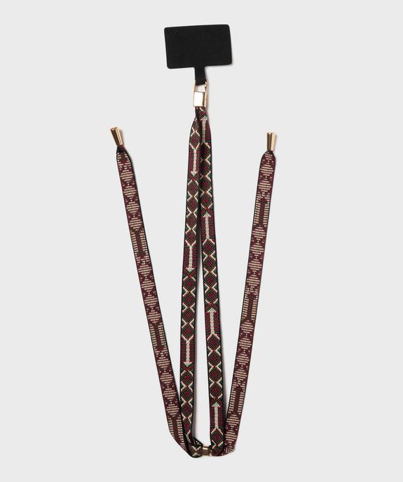 Cordon de téléphone tissé avec mousqueton vue1 - GEMO (ACCESS) - GEMO