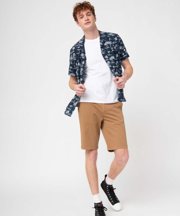 Chemise homme à manches courtes tropical en viscose fluide imprimée  vue4 - GEMO 4G HOMME - GEMO