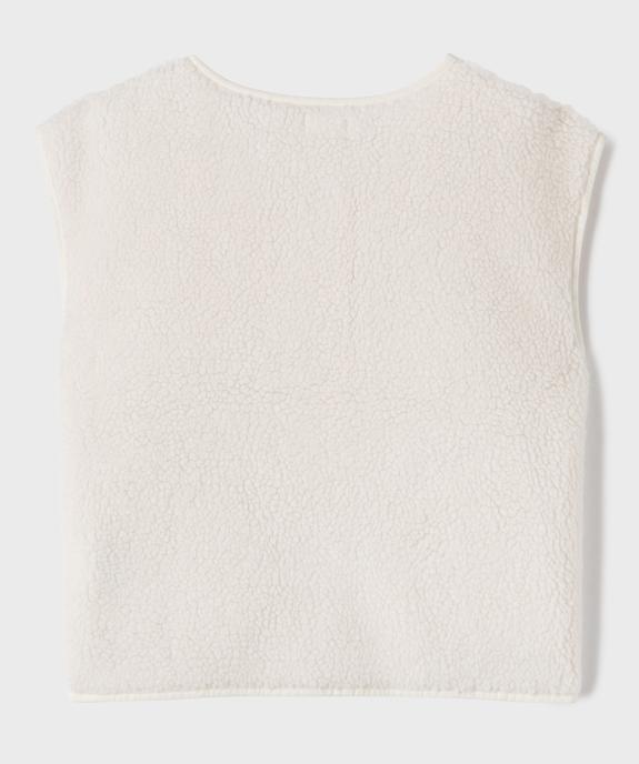Veste sans manches en sherpa à boutons pression fille vue2 - GEMO 4G FILLE - GEMO