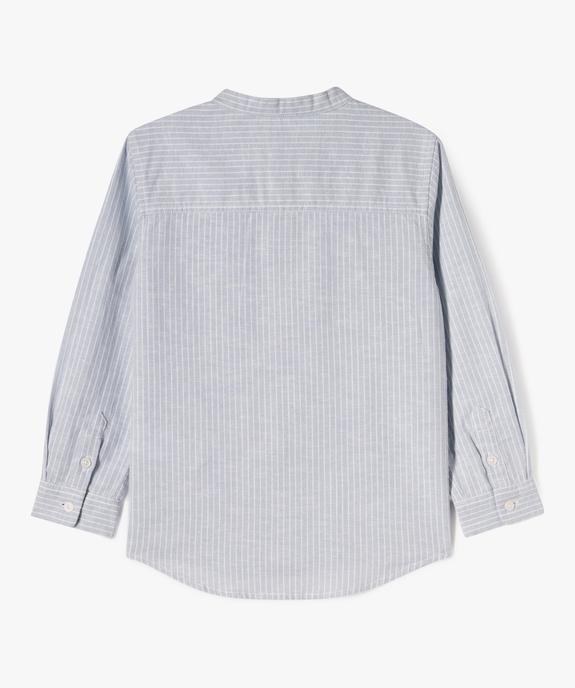 Chemise manches longues à col mao et rayures garçon vue8 - GEMO (ENFANT) - GEMO