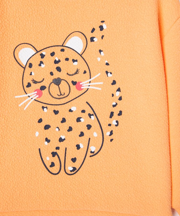 Sweat en jersey gaufré imprimé bébé fille vue2 - GEMO(BEBE DEBT) - GEMO