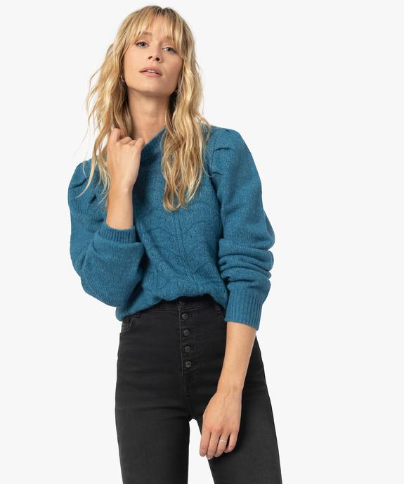 Pull femme maille fantaisie et col ras de cou vue1 - GEMO(FEMME PAP) - GEMO