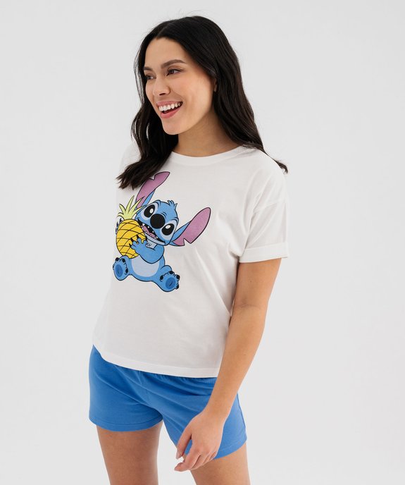 Pyjashort avec motif Stitch femme - Disney vue2 - LILO & STITCH - GEMO