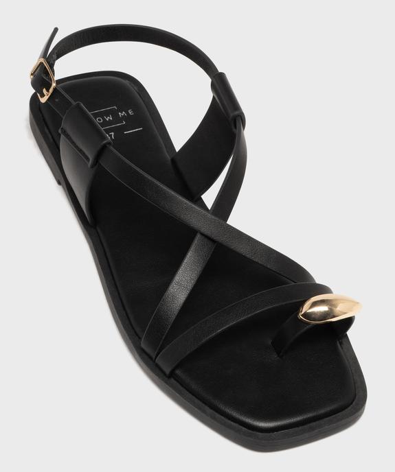 Sandales plates multibrides avec bijou de pied femme vue5 - FOLLOW ME - GEMO