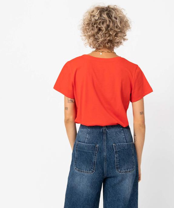 Tee-shirt femme à manches courtes avec message vue3 - GEMO(FEMME PAP) - GEMO