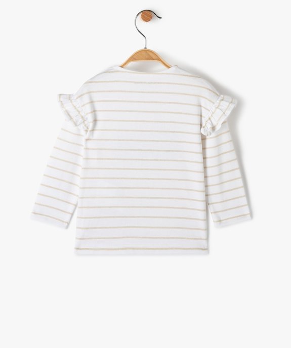 Tee-shirt bébé fille rayé à manches longues - LuluCastagnette vue3 - LULUCASTAGNETTE - GEMO