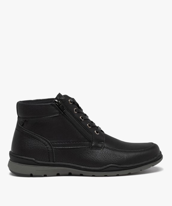 Boots homme confort unis à fermeture lacets et zip vue1 - GEMO (CONFORT) - GEMO