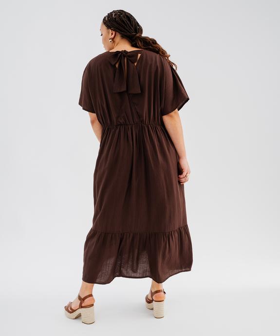 Robe longue à manches courtes en tissu texturé femme grande taille vue4 - GEMO (G TAILLE) - GEMO