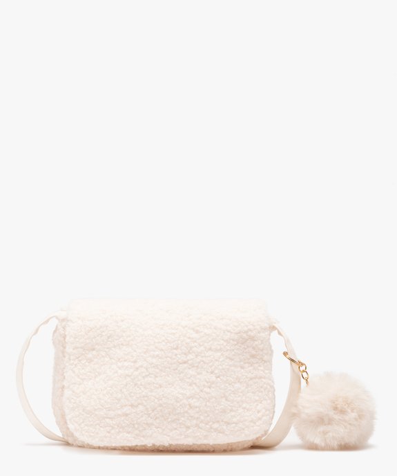 Sac bandoulière demi-lune en sherpa à pompon fille vue1 - GEMO (ENFANT) - GEMO