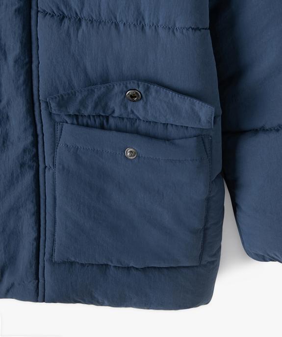 Blouson matelassé à capuche avec doublure sherpa garçon vue3 - GEMO 4G GARCON - GEMO
