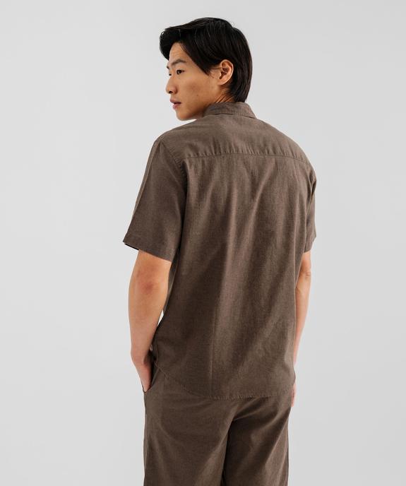 Chemise à manches courtes en lin et coton coupe regular homme vue2 - GEMO 4G HOMME - GEMO