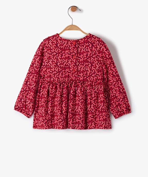 Blouse bébé fille imprimée avec volants sur le haut du buste vue3 - GEMO(BEBE DEBT) - GEMO